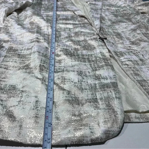 2XL slim fit one button front velvet blazer white gold notched lapel men busines - Picture 12 of 15